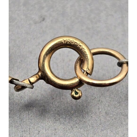 VTG Faceted Rhodonite 8mm Beaded Necklace 16" GF 14K Spring Clasp & Spacers - Picture 5 of 9